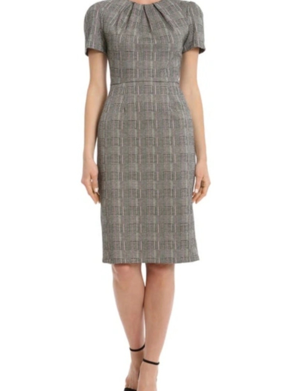 Maggy London Herringbone Plaid Sheath Dress